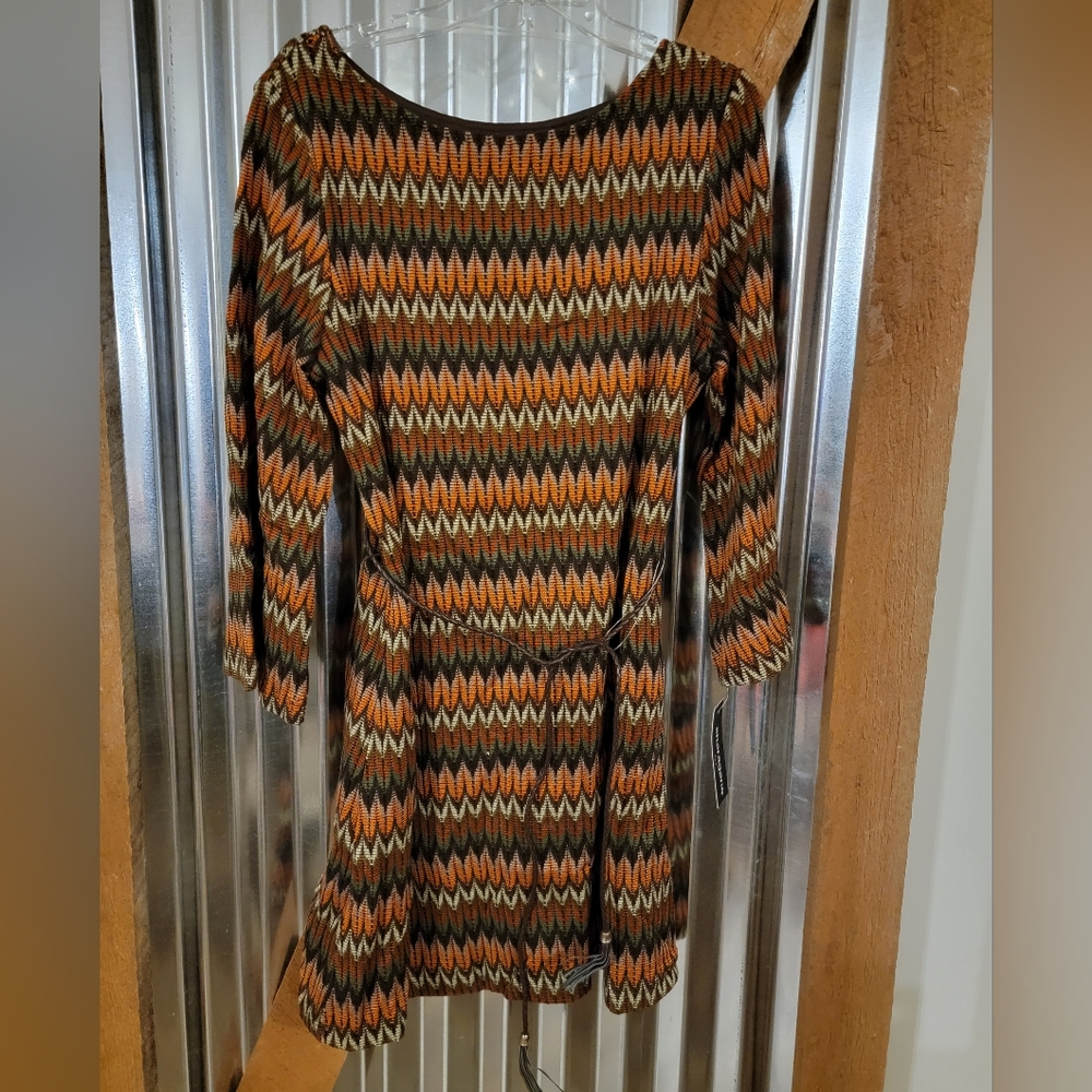 Herringbone lined dress